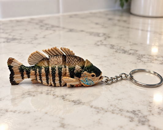 Blue Gill Fish Keychain