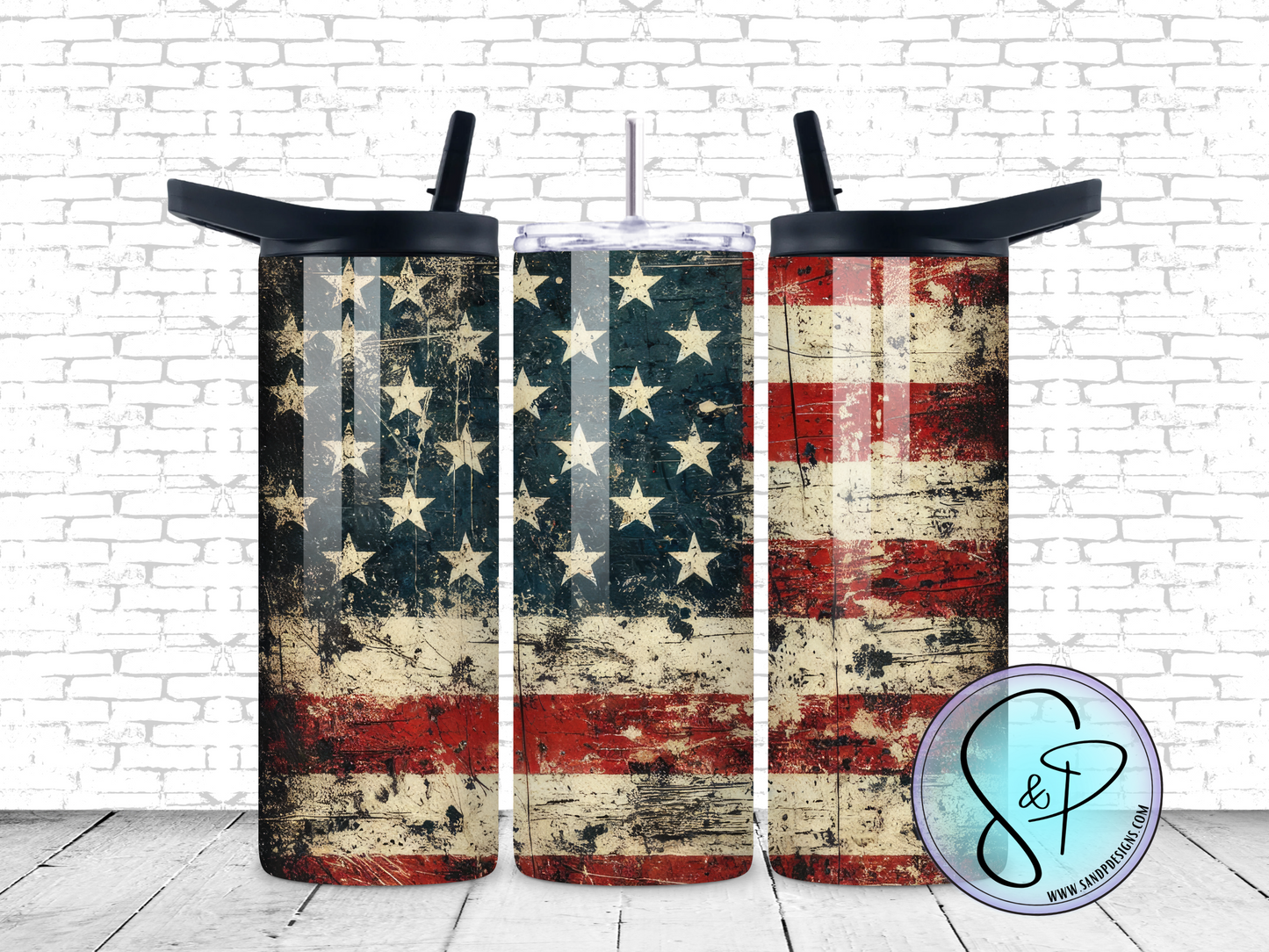 American Flag Rustic - 20 oz.