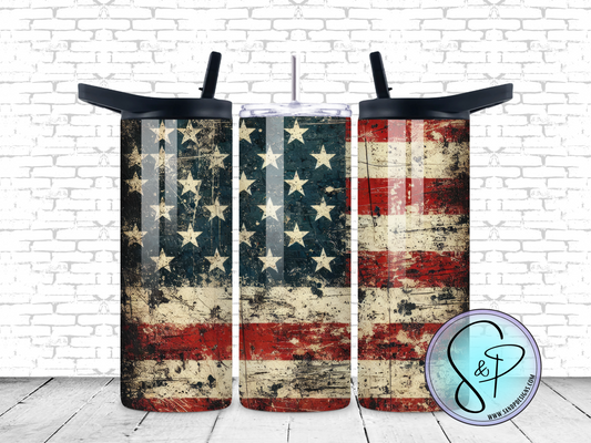 American Flag Rustic - 20 oz.