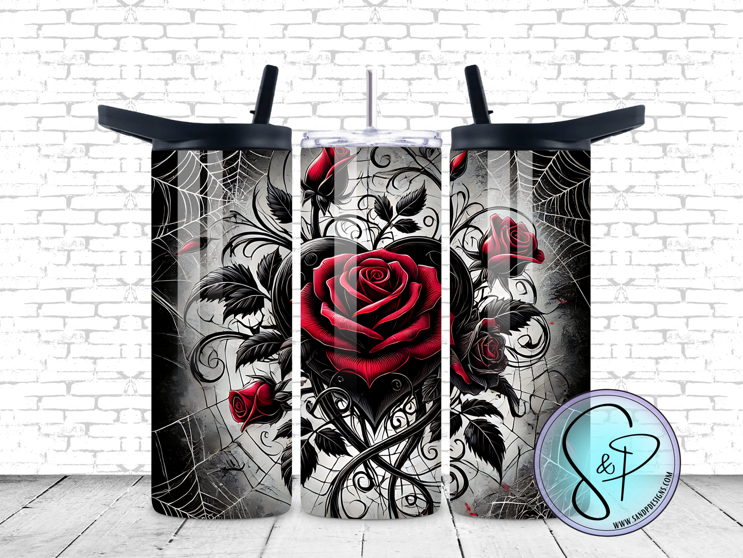Heart Red Rose with thorns  - 20 oz