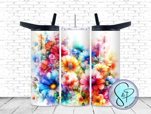 Water color fowers - 20 oz.