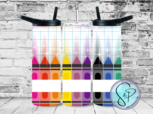 Crayons on graph paper (add a name) (teacher) - 20 oz - 20 oz