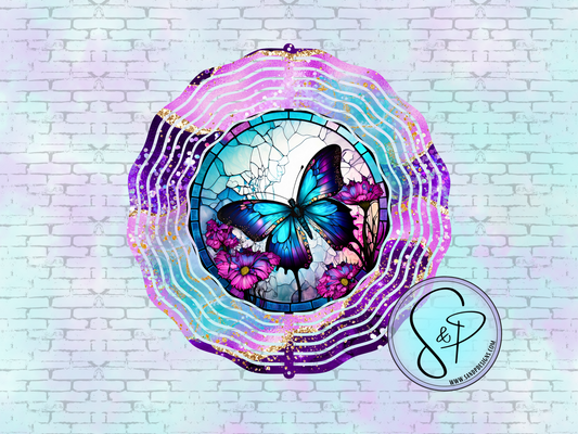 Purple Butterfly - 8" Wind Spinner