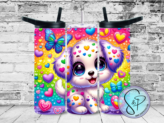 Cute Neon Puppy Kids - 20 oz