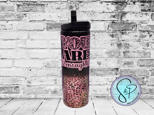 20 oz Epoxy DUO  - You are Enough Leopard Print