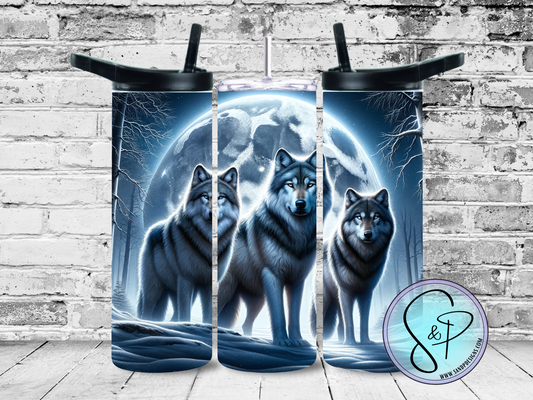 Wolves w/ Moon - 20 oz