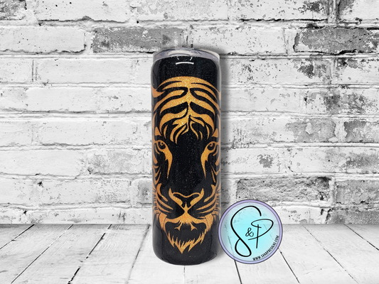 20 oz Epoxy - Tiger Orange glitter peek a boo - EP2005