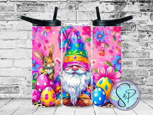 Rainbow hat gnome with pink - 20 oz