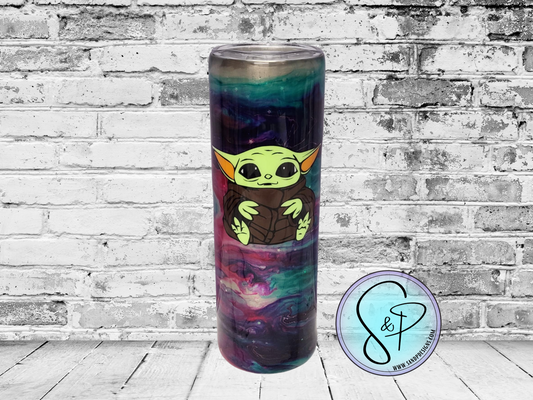 30 oz Epoxy - baby yo galaxy style tumbler