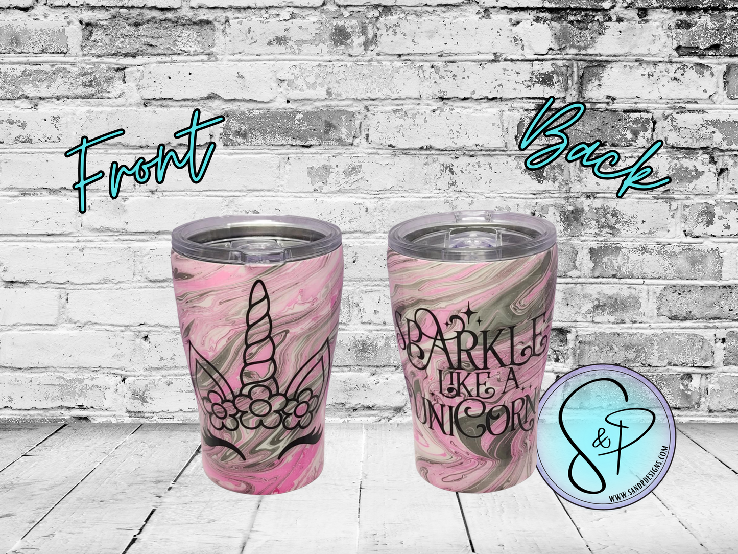12 oz  Epoxy - Unicorn pink