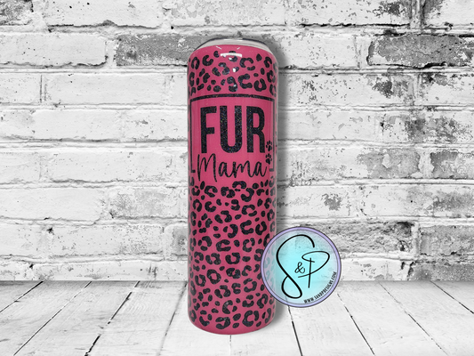 30 oz Epoxy - Fur Mama pink and black peek a boo - EP3001