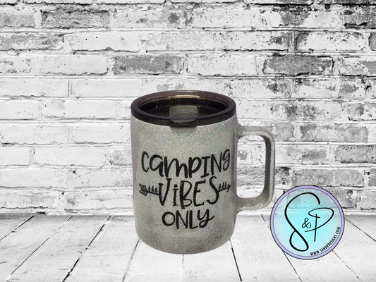 12 oz Coffee Mug Epoxy - Camping Vibes Only