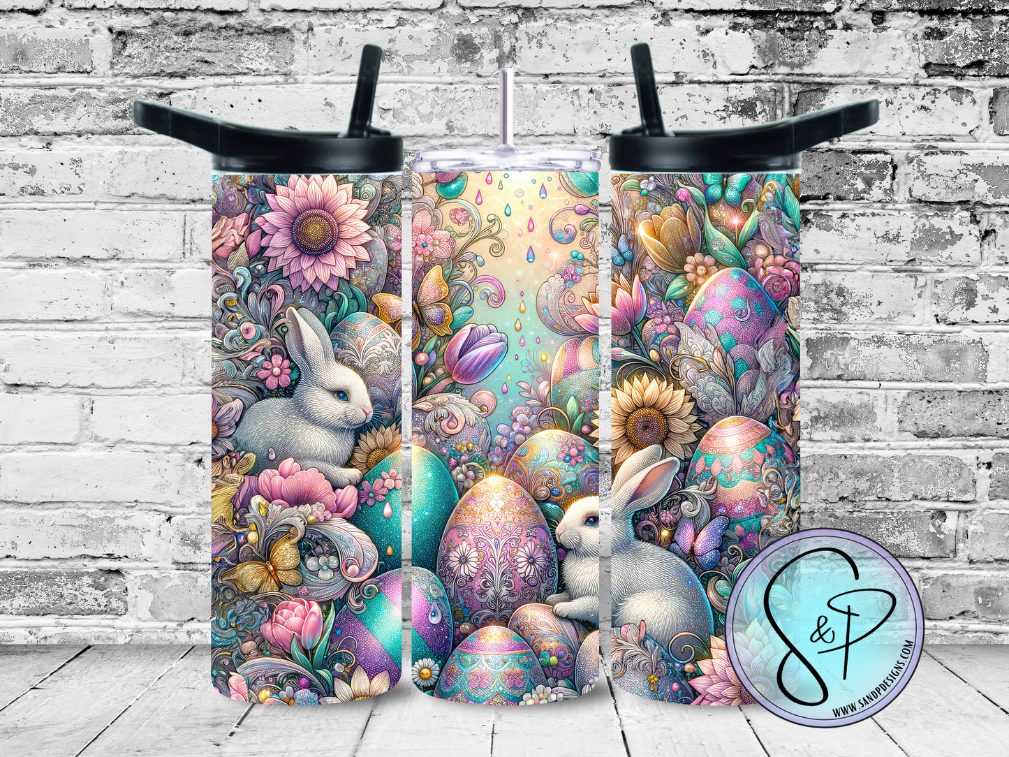 Glitter Eggs, bunnies and flowers- 20 oz