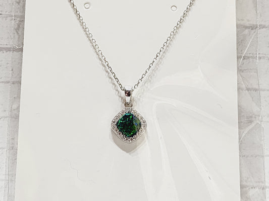 Necklace Sterling Silver - N05 Blue/Green Opal