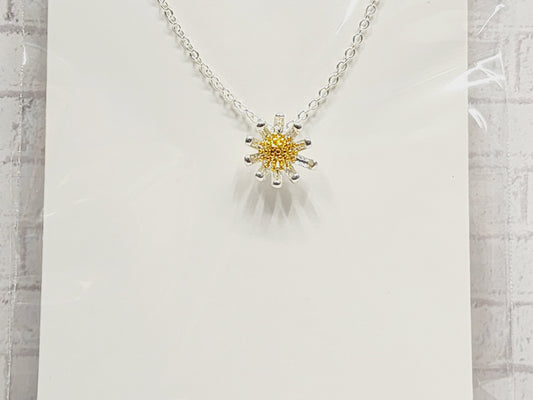 Necklace Sterling Silver - N10 Yellow Flower
