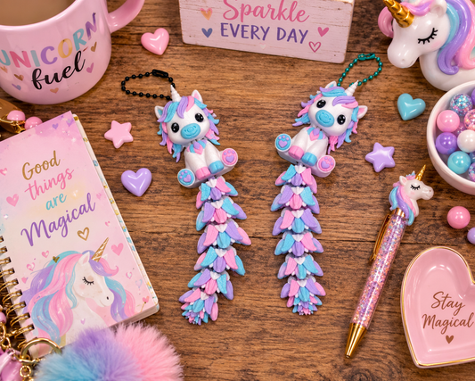 Unicorn Fluffy Tail Keychain