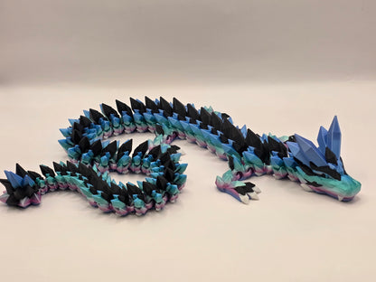 27" Crystal Dragon #1 - Blue Rainbow Silk Ombre