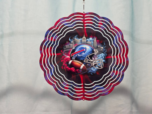 Buf Bil Black w/ Blue/Red Smoke - 8" WIND SPINNER