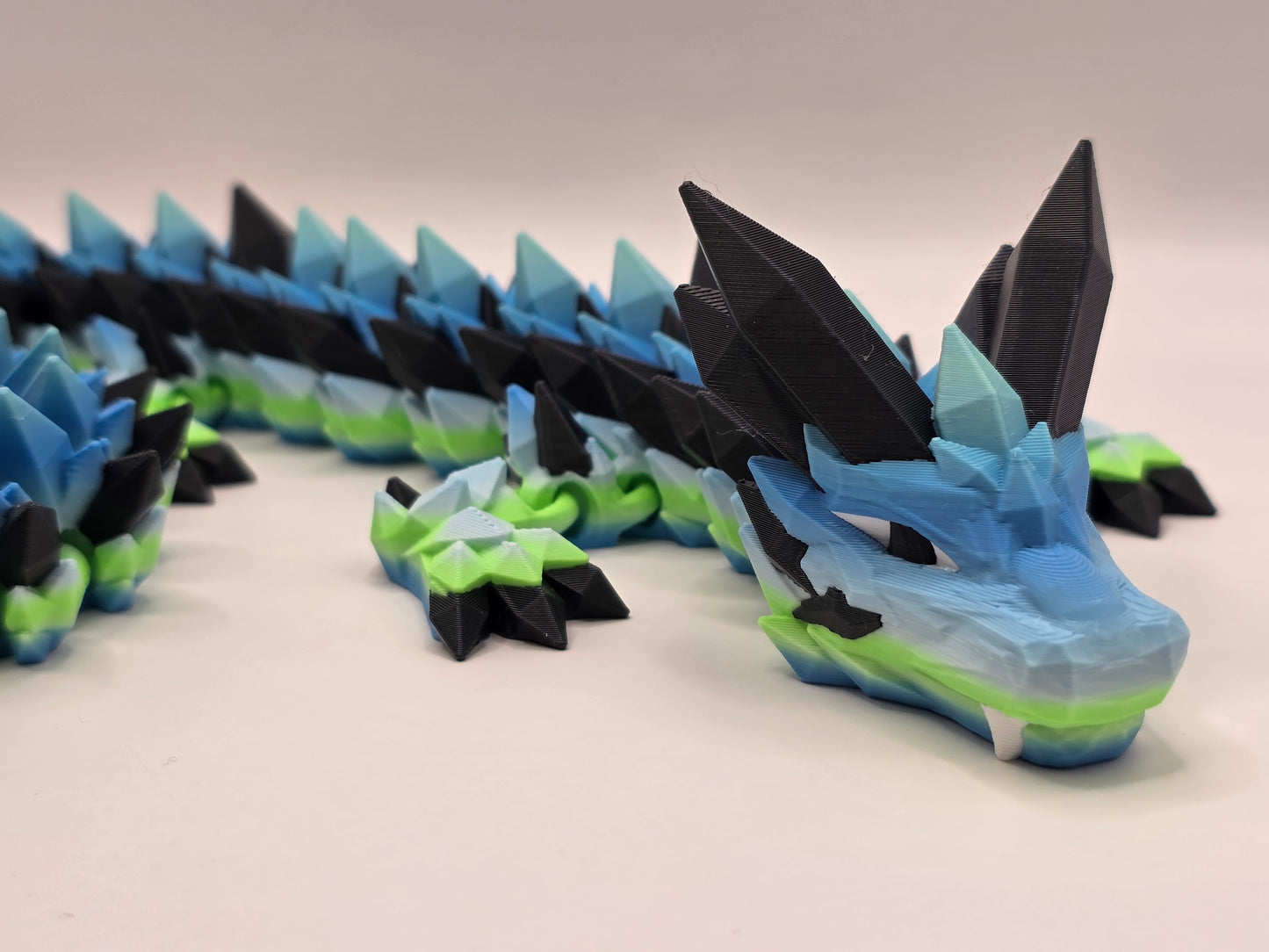 27" Crystal Dragon #7 - Blue/Green Ombre Matte