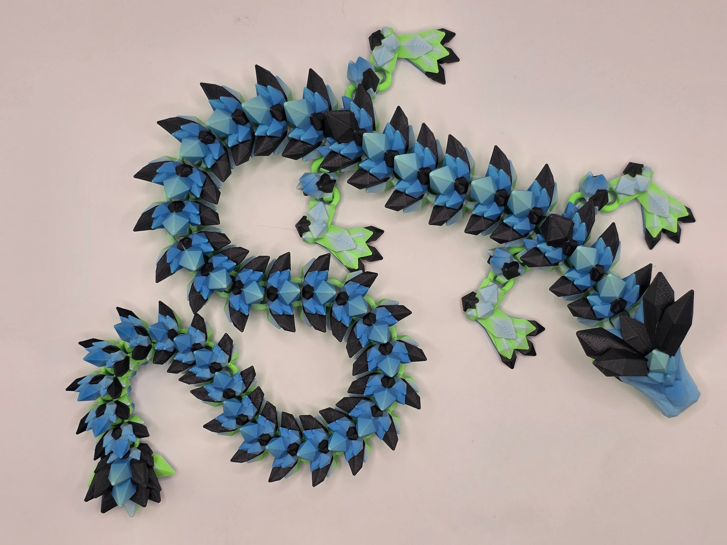 27" Crystal Dragon #7 - Blue/Green Ombre Matte