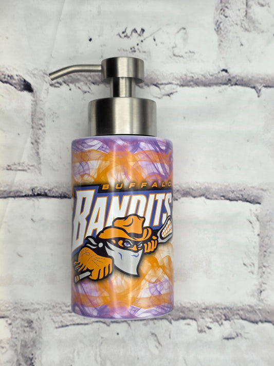 Buf Ban Orange/Purple smoke background - SOAP DISPENSER