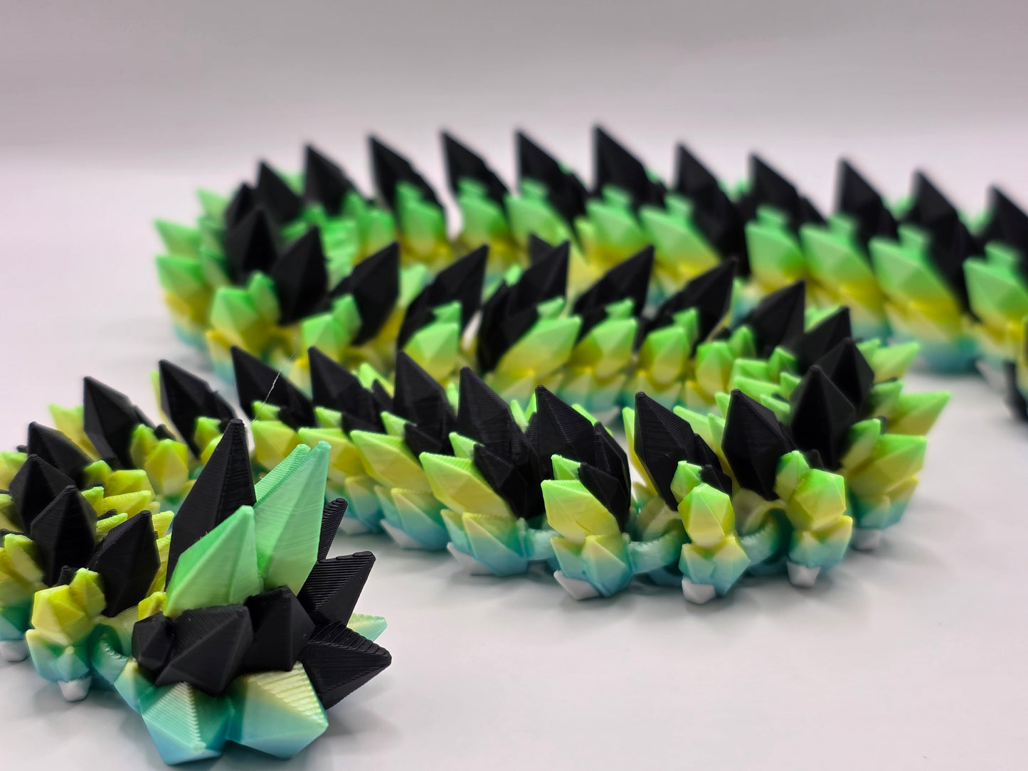 27" Crystal Dragon #2 - Green/Yellow Ombre Matte