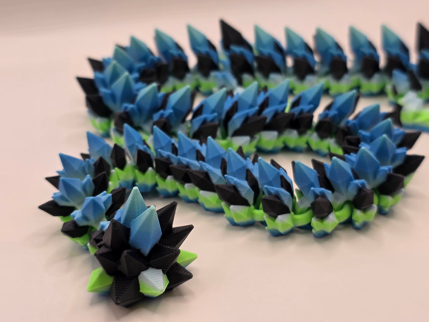 27" Crystal Dragon #7 - Blue/Green Ombre Matte