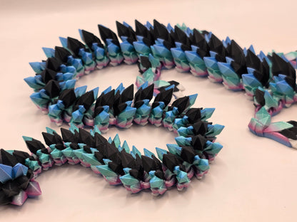 27" Crystal Dragon #1 - Blue Rainbow Silk Ombre