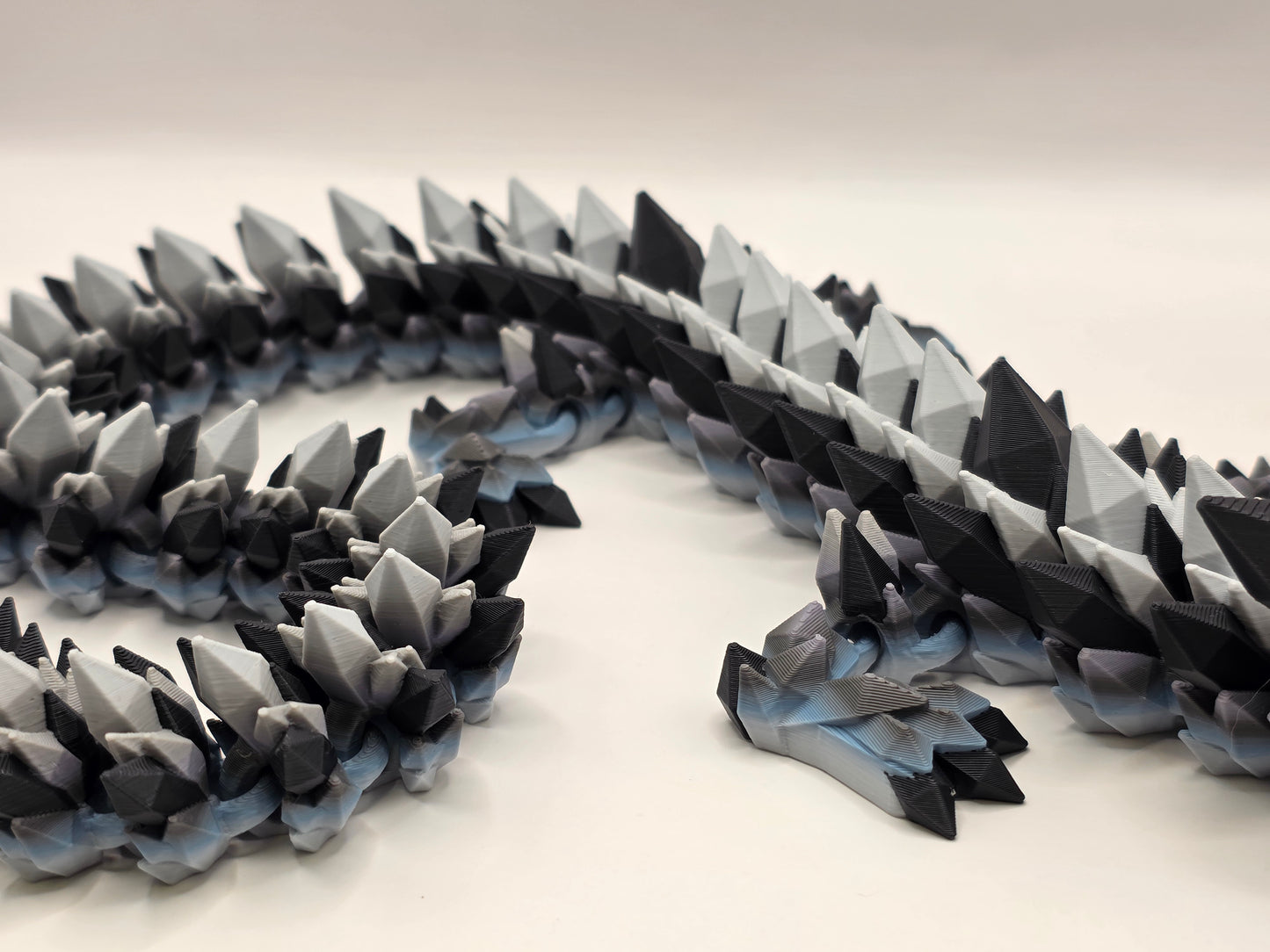 27" Crystal Dragon #4 - Gray/Blue Ombre Matte