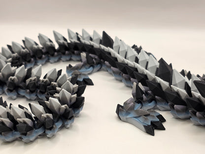 27" Crystal Dragon #4 - Gray/Blue Ombre Matte