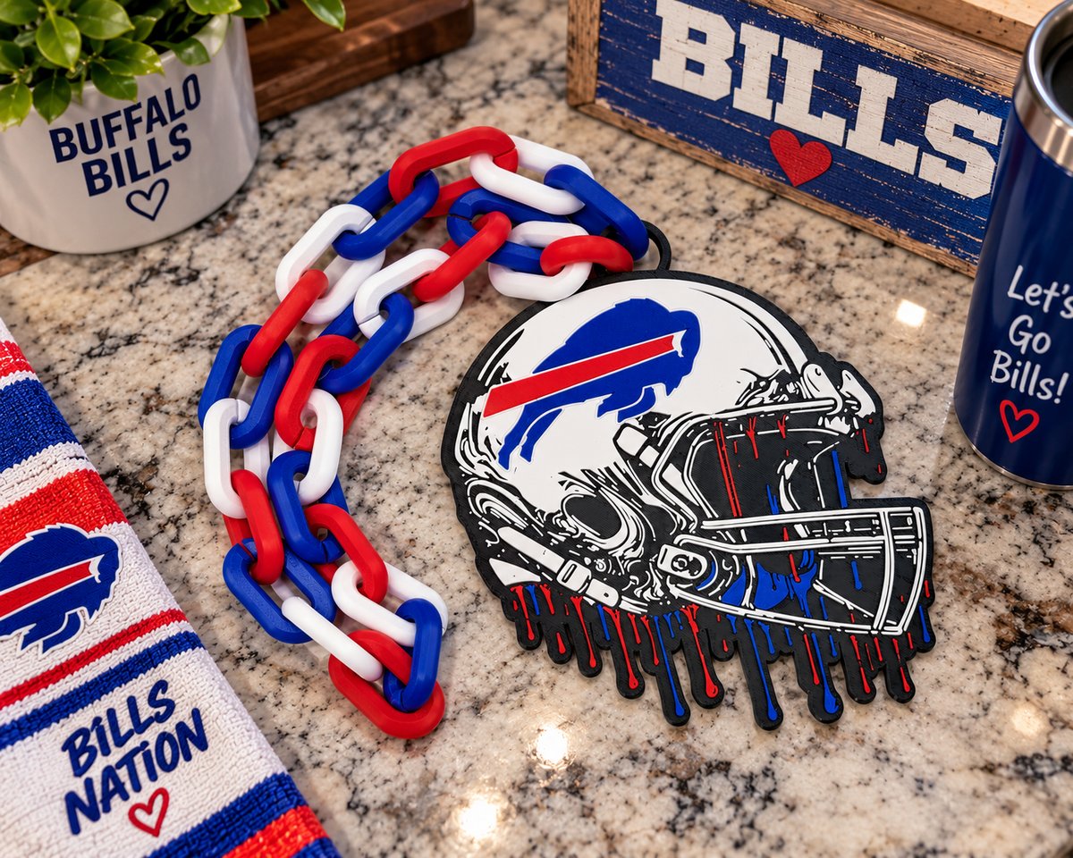 Buffalo Football Hype Chain Drip Helmet