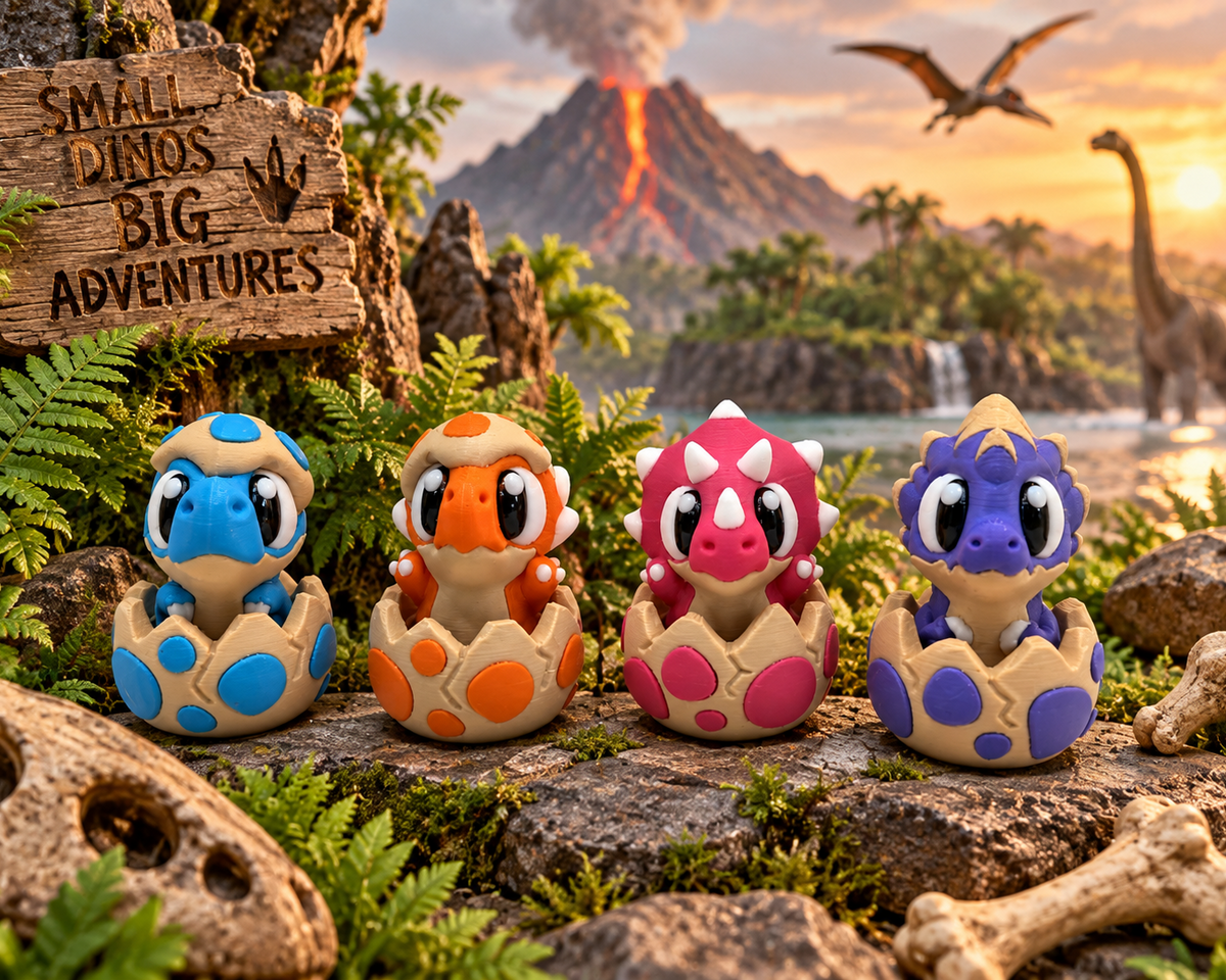 🦖 3D Printed Dino Clickers – 4 piece set