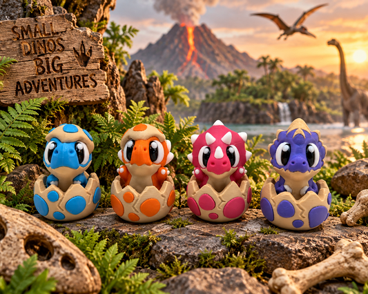 🦖 3D Printed Dino Clickers – 4 piece set