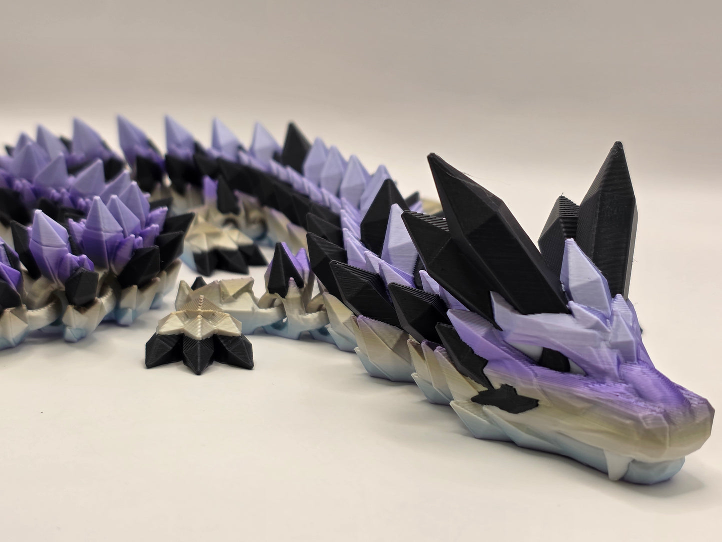 27" Crystal Dragon #3 - Purple /Silver Silk Ombre