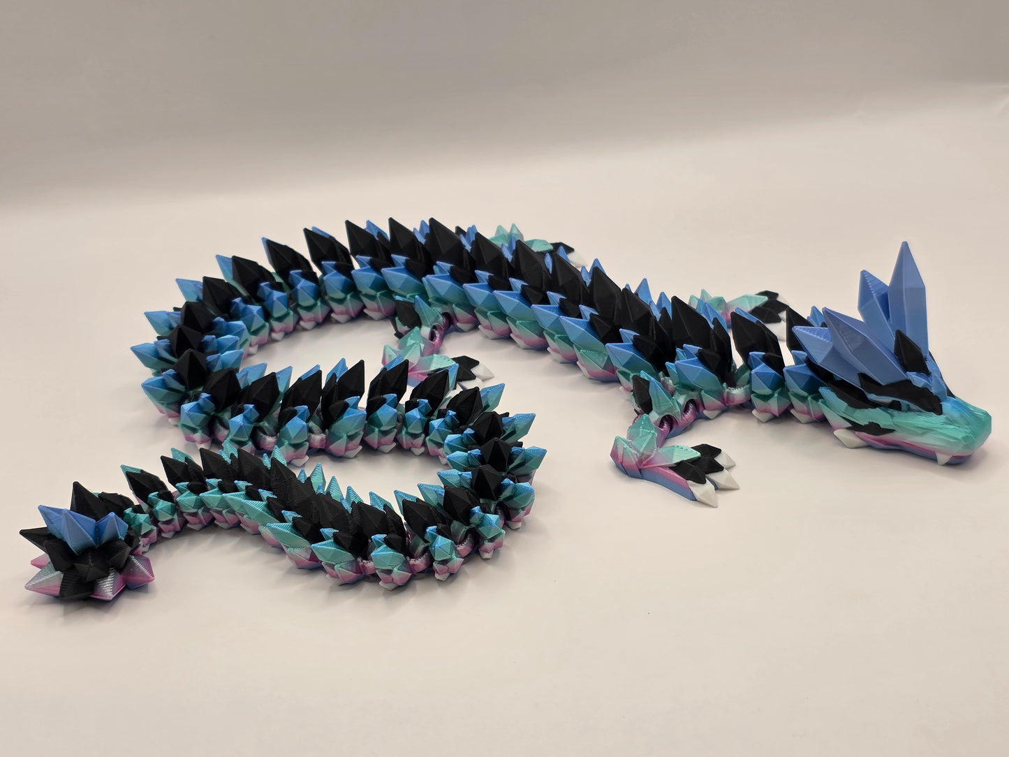 27" Crystal Dragon #1 - Blue Rainbow Silk Ombre