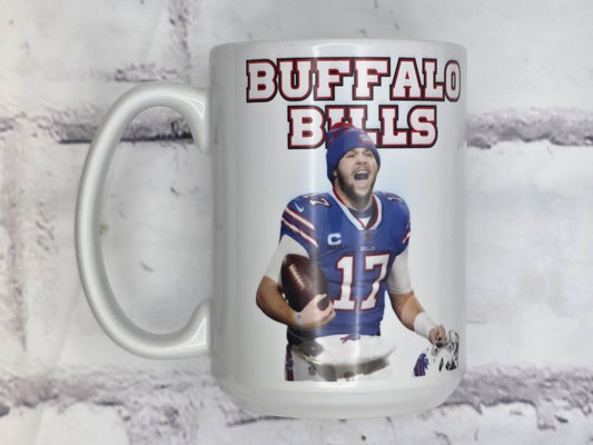 Buf Bil Josh Allen (White) - 15 oz MUG