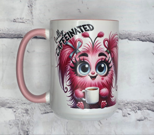 Before Coffee, Fully Caffeinated (Light Pink) - 15 oz MUG