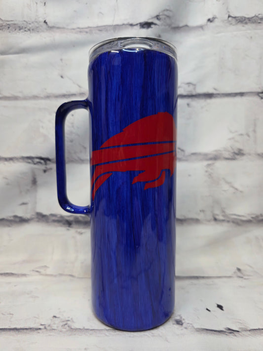 Blue woodgrain w/ Buffalo B - Epoxy 20 oz Handle